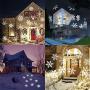 Solar Powered LED Laser Projector Moving Snowflake Disco Light Waterproof Christmas Stage Lights Outdoor Garden Landscape Lamp for Patio, Garden, Halloween, Xmas, Holiday, Wedding, Party