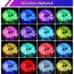 LED Rope Lights Outdoor, 33ft RGB Color Changing String Lights with 100 LEDs, 4 Modes 16 Colors USB Powered Rope Tube Light with Remote, Waterproof, for Christmas Party Indoor Outdoor Decor