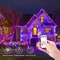 ELECWISH 33ft 100 LED String Lights Dimmable with Remote Control, IP65 Waterproof Decorative Lights for Bedroom Patio Garden Parties Wedding UL588 and TUVus Approved (RGYB)