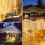 LE LED Curtain Lights, 19.7x9.8ft, 594 LED, 8 Modes, Plug in Twinkle Lights, Warm White, Indoor Outdoor Decorative Wall Window String Lights for Bedroom, Party, Wedding Backdrop, Patio Décor and More