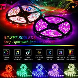 Harmonic LED Strip Lights Works with Alexa WiFi LED Light Strip, 32.8ft APP Control Waterproof Strip Light with Remote Color Changing Rope Lights for TV Backlight, Kitchen, Bedroom, Party Decoration