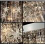 Modern K9 Crystal Moon Star Chandelier Lighting with Remote ,Flush Mount LED Ceiling Light Fixture Pendant Lamp for Dining Room Bedroom Living Room Width 23.6inch