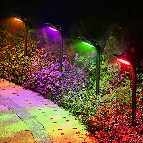 4 Pack Solar Landscape Lights, 12 LED Colored Solar Spot Lights Outdoor Waterproof Adjustable Flood Lamps for Garden Patio Yard Driveway Walkway