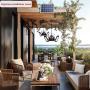 Solar Lights Outdoor, 3 Leaf Solar Pendant Light with Adjustable Multi-Position Panels, 60 LED IP65 Waterproof Solar Lamp with Remote Control, for Garage, Deck, Fence, Patio, Shed, Tent (Three Leaf)