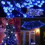 Outdoor Christmas String Lights 105ft 320 LEDs 8 Modes Memory Function Waterproof End to End Expandable Halloween Decorations Fairy Lights for Patio Home Tree Wall Party Wedding UL 588 Approve (Blue)