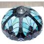 Tiffany Style Table Lamp W16H24 Inch Tall Green Stained Glass Liaison Lampshade Antique Night Light Base S160G WERFACTORY LAMPS Lover Living Room Bedroom Office Study Reading Desk Nightstand Art Gifts