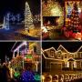 Solar Rope Lights Outdoor,Solar String Lights,Clear Tube LED Rope Light,Contain 2 Pack 65.6Ft 200 LED Light,Waterproof Solar Fairy Lights for Garden,Fence,Yard,Party,Christmas Tree Decoration