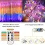 LED Window Curtain String Light -3MX2.8M 280 LED 8 Modes Fairy Lights with Hook Remote Control USB Powered Waterproof Copper Wire Decor Lights for Christmas Bedroom Party Wedding (Multicolor)