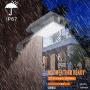 Solar Motion Sensor Light Outdoor, F-TECK 500 Lumens 10 LEDs Super Bright Upgraded Wireless Waterproof Solar Wall Fence Post Lights Mount Deck Lighting Auto On/Off 2 Modes 2 Pack