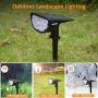 JESLED Solar Landscape Spot Lights, Warm White, Outdoor 14 LED Spotlight Dusk to Dawn, IP67 Waterproof Solar Powered 2-in-1 Wireless Landscaping Light for Yard Patio Garden Path Porch Walkway 2-Pack