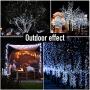 80 LED Christmas Lights, 32.8 ft Snowflake String Lights Fairy Lights Battery Operated Waterproof for Xmas Garden Patio Bedroom Party Decor Indoor Outdoor Celebration Lighting, White