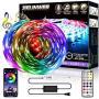 Christmas LED Strip Lights, 32.8ft(2 Rolls 16.4ft)RGB Colored Light Strips with Remote and Control Box, Cuttable Design, 5050 LED, Strong Adhesive LED Lights for Bedroom, Living Room, Ceiling, Kitchen