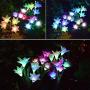 Wohome Outdoor Solar Garden Stake Lights,4 Pack Solar Powered Lights with 16 Lily Flower, Multi-Color Changing LED Solar Landscape Lighting Light for Garden, Patio