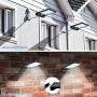 CREATIVE DESIGN Solar Lights Outdoor, 80 LED Gutter Solar Lights with Mounting Pole Motion Lights for Patio Barn Garage, Pack of 2