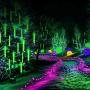 MUEQU Solar Light Outdoor, Waterproof Christmas String Lights Solar LED Meteor Shower Rain Lights Falling Raindrop Light 8Tubes 288LED Fairy Lights for Xmas Tree Garden Party Decor (Green)