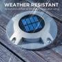 Home Zone Security Solar Deck Lights - Outdoor Solar Dock and Driveway Path Lights, Weatherproof with No Wiring Required, Silver (4-Pack)