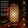 Crystal Table Lamp AC, Dual 2 USB Charging Port , Touch Control, 3-Way Dimmable, Decorative Bedside Desk Living Room Bedroom , Yellow LED Included, Modern Sliver Touchable Shade Night Light