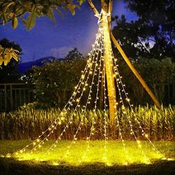 KNONEW Outdoor Christmas Decorations Star Lights 344 LED 8 Lighting Modes Fairy String Light Outside Tree Wall Decorations for Yard, Garden, New Year, Holiday, Birthday, Wedding, Party