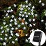 Solar Flower String Lights，22ft 50 Led Cherry Blossoms String Lights Outdoor Waterproof Solar Powered Fairy Lights for Outdoor,Garden, Patio (White)