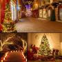 MZD8391 500LED 164FT Solar Power Christmas Lights Outdoor Indoor String Lights 8 Modes with Remote Control for Christmas Tree Decoration (Warm White)
