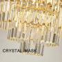 Modern K9 Crystal Chandelier Lighting, Luxury Gold Crystal Ceiling Chandelier with Remote, Crystal Flush Mount Ceiling Light Fixture for Island Dining Room Bedroom Living Room (Dia 23 Inch)