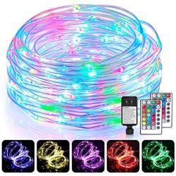 99Ft LED Rope Lights Outdoor, 16 Colors RGB Remote Control Fairy String Lights Plug in with 300 LEDs, Waterproof, Super Durable for Bedroom Patio Halloween and Christmas Decor