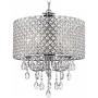 DINGGU Chrome Finish 4-Light Round Chandelier Drum Pendant Light Fixture