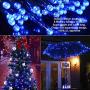 Marchpower Christmas String Light- 300 LED 131 feet 8 Modes Battery Operated Fairy Lights, Waterproof Indoor/Outdoor Decorative Lights for Xmas Tree Wedding Party Festival, Blue
