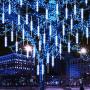 Number-one Meteor Shower Lights, LED Falling Rain Lights 50cm 10 Tube 480 LEDs Falling Raindrop Light, Waterproof Icicle Snow Fall String Lights for Xmas Tree Parties Wedding Garden (Blue)