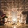 ZEEFO Crystal Table Lamp, Nightstand Decorative Room Desk Lamp, Night Light Lamp, Table Lamps for Bedroom, Living Room, Kitchen, Dining Room (Silver)