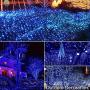 ilikable 131ft 300 LED String Lights,Battery Powered Indoor/Outdoor Fairy Lights 8 Modes Waterproof Decorative Lights for Christmas Wedding Party Home Courtyard Icicle Lights Decoration-Blue White
