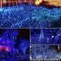 ilikable 131ft 300 LED String Lights,Battery Powered Indoor/Outdoor Fairy Lights 8 Modes Waterproof Decorative Lights for Christmas Wedding Party Home Courtyard Icicle Lights Decoration-Blue White