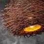 LITFAD Modernism Nest Design Pendant Light Indoor Lighting Fixture Rattan Decorative Pendant Lamp in Brown Ceiling Hanging Light with Adjustable Cord for Dining Room Living Room - 12'' (30 cm)