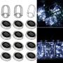 SunKite Solar Mason Jar Lights, 12 Pack 30 LED Waterproof Fairy Firefly Jar Lids String Lights with Hangers(NO Jars), Patio Yard Garden Wedding Decoration - Cool White