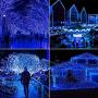 [2 Pack] Solar Fairy Lights, 200 LED Outdoor Solar String Lights Garden Copper Wire Decorative Lights 66Ft Waterproof Indoor Outdoor Lighting for Garden, Patio, Yard, Christmas(Blue)