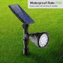 Outdoor Solar Lights, 18 LED Spotlight Waterproof Landscape Lights Solar Security Lamps for Garage Deck Garden Wall (White Light, Pack of 2)