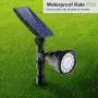 Outdoor Solar Lights, 18 LED Spotlight Waterproof Landscape Lights Solar Security Lamps for Garage Deck Garden Wall (White Light, Pack of 2)