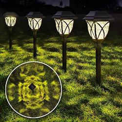 LANSGARINE 8 Pack Solar Pathway Lights Outdoor Waterproof,Solar Powered Garden Lights, LED Solar Yard Lighting for Landscape,Lawn, Patio, Walkway, Driveway(Warm White)