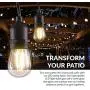 Newhouse Lighting CSTRINGLED18 Hanging Sockets | Weatherproof Technology String Light, 48ft, Black, 48 Ft