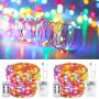 Blingstar Fairy Lights USB and Battery Operated String Lights 33ft 100 LED Christmas Lights Remote Control Timer 8 Modes Firefly Lights 2 Pack Multicolor Fairy String Lights for Bedroom Wedding Decor