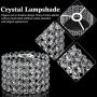 Crystal Lamp Shade Ceiling Light Shade Fitting for Living Room, Bedroom and Bathroom, Warm White, Bulb Not Included (Silver, 7 x 7 x 4.3 Inch)