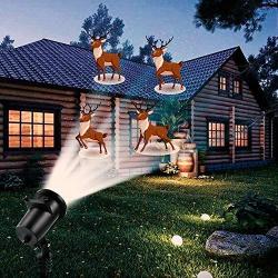 Syslux Christmas Projector Lights, 14 Slides Indoor Outdoor Holiday Lights Xmas Halloween Home Birthday Party Wedding Garden Decorations (Animated Projector)