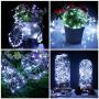 Fairy Lights Battery Operated LED String Lights with Remote 4 Pack 33FT 100 LED 8 Modes Waterproof Silver Wire Firefly Lights for Bedroom Christmas Party Weeding Garden Home Decoration (Cool White)