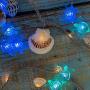 Natural Ocean Conch String Lights, TAMOYO Dedroom Decoration String Lights 8.5 FT 39 LEDs, Battery Operated Lights for Wedding, Birthday, Beach Themed Party, Bedroom, Summer Décor