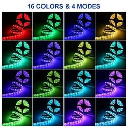 3M 10FT RGB LED Strip Lights, IP65 Waterproof Colored USB TV Backlight with Remote, 16 Color Changing 180 5050 LEDs Bias Lighting for HDTV, Multicolor for TV PC Background Lighting, No Adapter