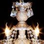 Ridgeyard 15 Lights Luxurious K9 Crystal Chandelier Candle Cognac Pendant Lamp Ceiling Lighting for Dining Living Room Bedroom Hallway Entry (15 Lights Cognac Color)