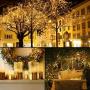 JTBHOIK Window Curtain String Lights, 300 LED 8 Lighting Modes Fairy Lights Remote Control USB Powered, Waterproof Lights for Chrismas Bedroom Party Wedding Home Garden Wall Outdoor Indoor Warm White
