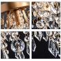Q&S Mini Chandelier Crystal Ceiling Light ,Small Flush Mount Chandelier,Entryway Bedroom Barthroom Hallway Gold Light Fixture