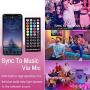 LED Light Strips with Remote Music Sync, Smart LED Strip Lights for Bedroom,Color Changing RGB LED Strips for Desk, Dorm, Under The Cabinet, TVs,Rooms with 44 Keys Remote Mic Control