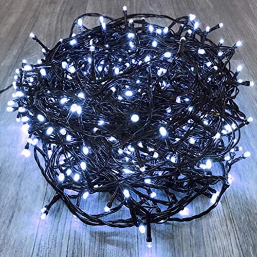 KAQ- 82FT 200LED Ultra-Bright Christmas String Lights Indoor/Outdoor (Extendable), Waterproof 8 Modes Green Wire Fairy Starry String Lights Plug in for Xmas Tree Garden Patio Wall Decor (Cool White)